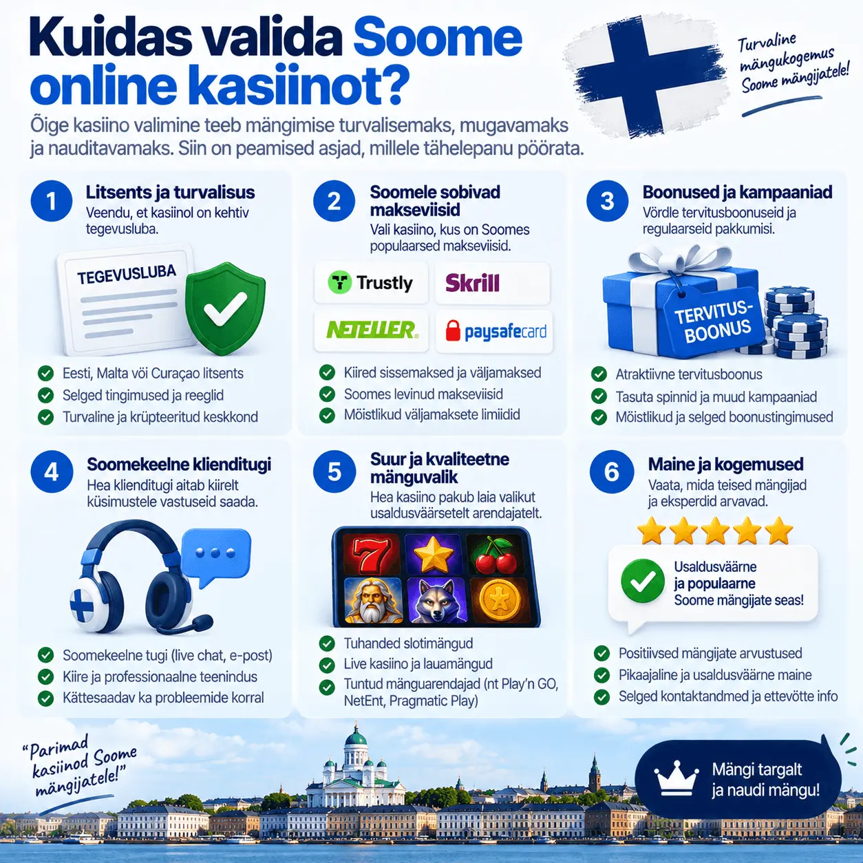 Kuidas valida Soome online kasiinot?