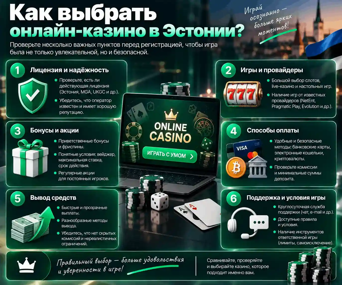 Как выбрать онлайн-казино в Эстонии