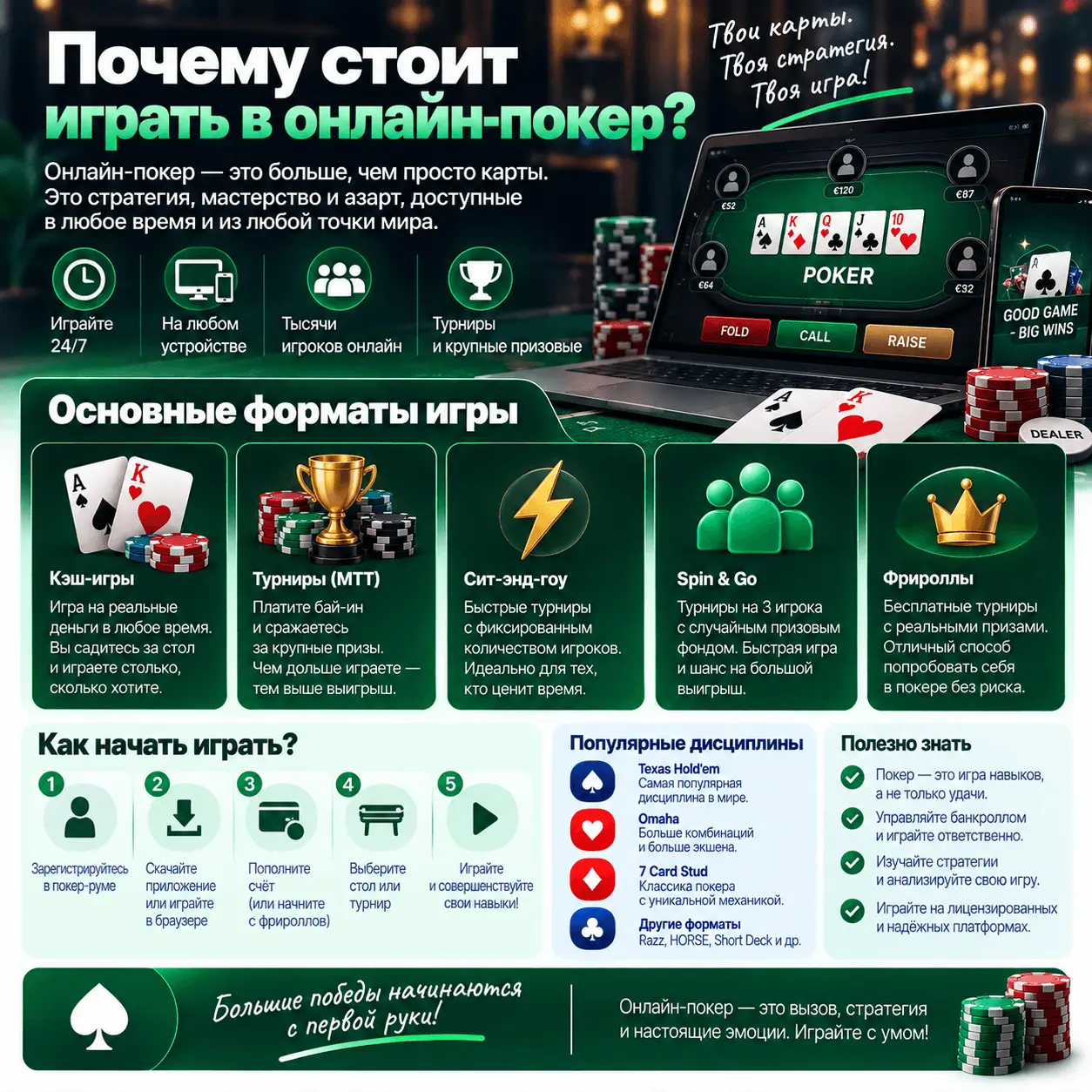 Почему стоит играть в онлайн-покер